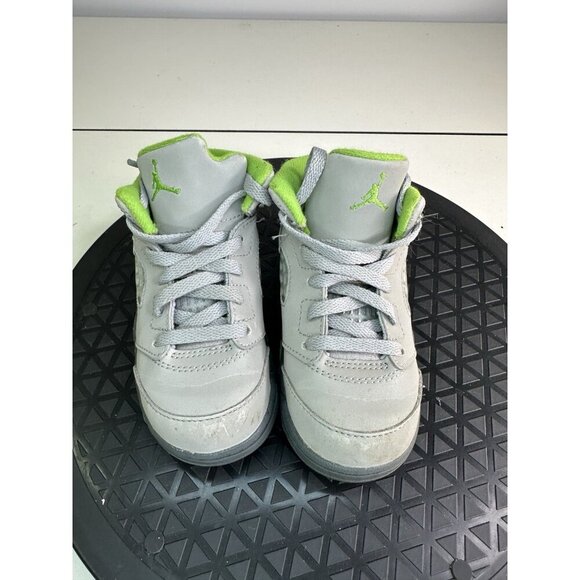 Air Jordan 5 Retro Shoes Sneakers Pre School Kids 8C Green Bean DQ3736-003 - Picture 10 of 10